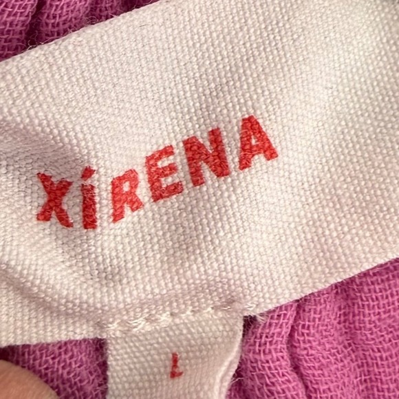 Xirena Rue Flowy Fairy Pink Cotton Gauze Cottagecore Boho L Ruffle Tank Top - Picture 2 of 7